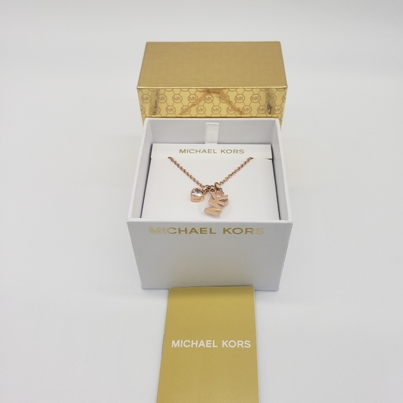752- MICHAEL KORS Women's Heart MK Necklace NWT - Picture 1 of 10